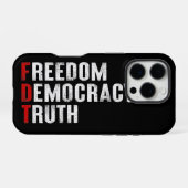 自由 民主主義 真実 iPhoneケース (裏面横)