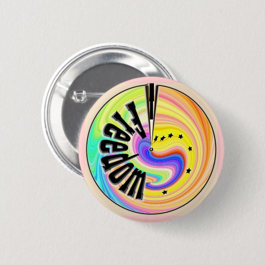 自由 缶バッジ (正面&裏面)