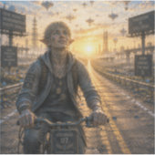 自由 / 自転車 / 空っぽの高速道路 シール (正面)