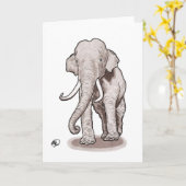 "自由"象の挨拶状 カード (黄色い花)