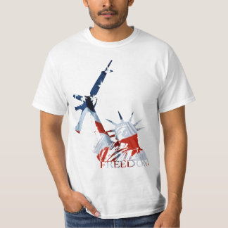 自由-赤く、白いの第2修正、及び青 Tシャツ