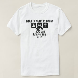 自由 銃 宗教 確立 1776 250周年 Tシャツ