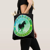 自由（馬、黒）トート トートバッグ (クローズアップ)