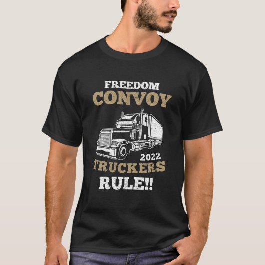 自由CONVOY 2022 CANADIAN TRUCKER RULE Canada S Tシャツ (正面)