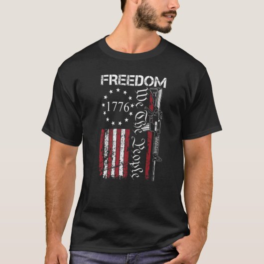 自由We The People第2改正Pro Gun Ar15 U Tシャツ (正面)
