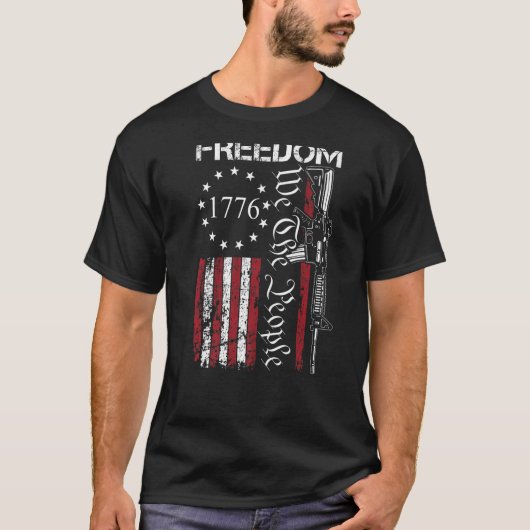 自由We The People第2改正Pro Gun Ar15 U Tシャツ (正面)