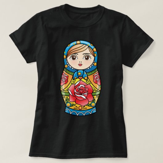 自男性へ身のロシアのいっぱいのギフト人形。Gl Tシャツ (デザイン正面)