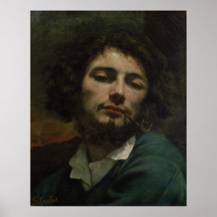 自画像または、管、c.1846を持つ人 ポスター