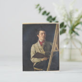 自画像、イーゼルの隣に座る、1825 ポストカード (スタンド正面)