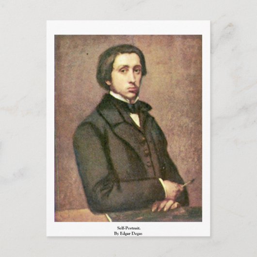 自画像。エドガー・デガス ポストカード (正面)