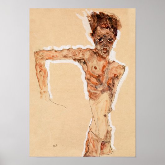 自画像(1911) | Egon Schiele | ポスター (正面)