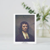 自画像。Carel Fabritius ポストカード (スタンド正面)