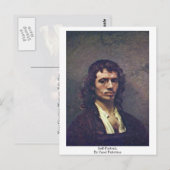 自画像。Carel Fabritius ポストカード (正面/裏面)
