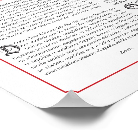 自白した後の司祭の祈りの言葉 ポスター (角)