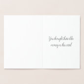 自白しよう… 面白いグリーティングカード 箔カード (内部)