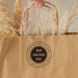 自社のロゴラウンド会社名とスローガンのアップロード ラバースタンプ