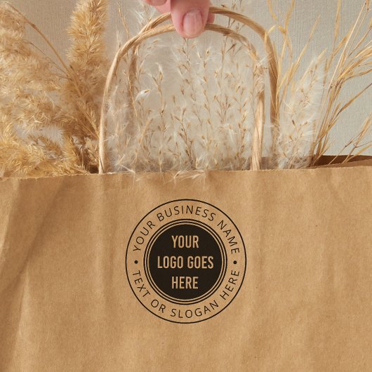 自社のロゴラウンド会社名とスローガンのアップロード ラバースタンプ