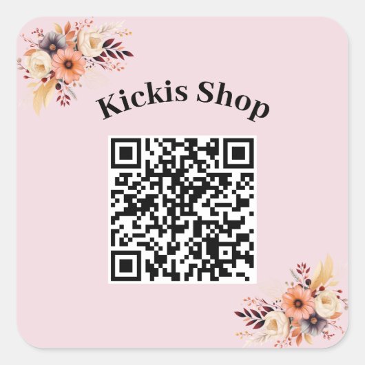 自社のQRコードシールを作成する スクエアシール (正面)