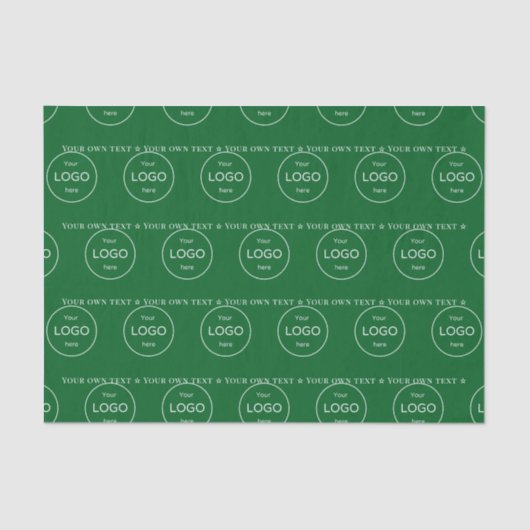 自社ロゴはこちら会社のグリーンティッシュペーパー 薄葉紙 (正面)