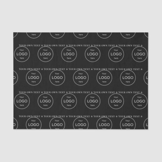 自社ロゴはこちら会社ブラックティッシュペーパー 薄葉紙 (正面)