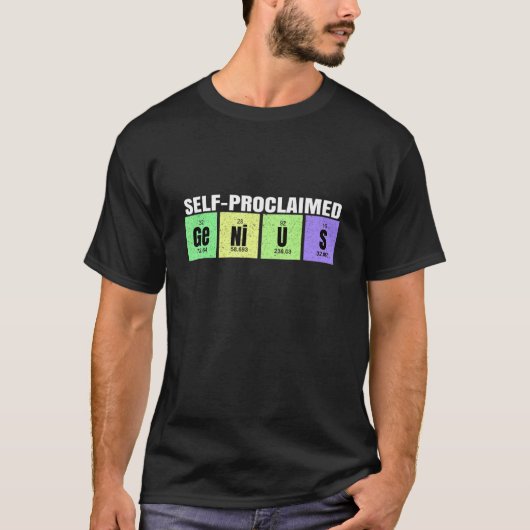 自称天才の元素周期表 Tシャツ (正面)