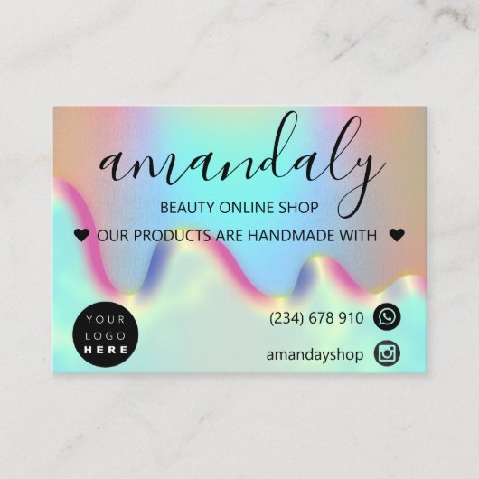 自筆証ショップありがとうご割引コードグラデーション 名刺 (正面)