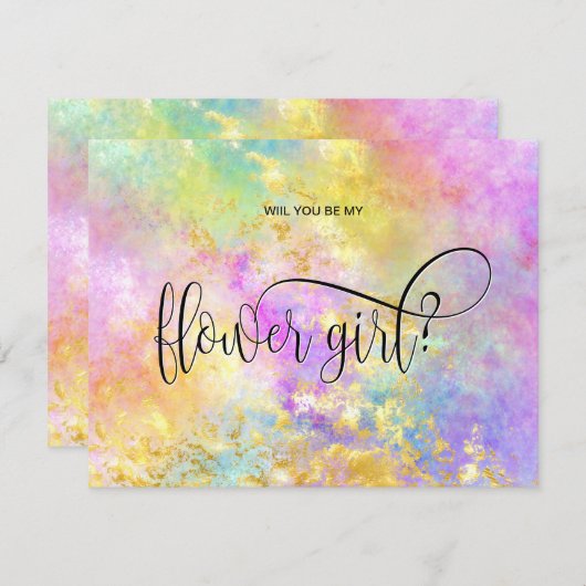 自筆証書オペ私の花娘になってくれるか? 招待状 (正面/裏面)