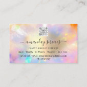 自筆証書オンラインショップピンクメイクアップアーティストQRコード 名刺 (裏面)