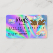 自筆証書クレジットカード爪、 ネイル技術管理 名刺 (正面)