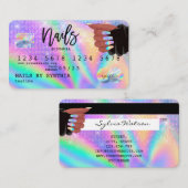 自筆証書クレジットカード爪、 ネイル技術 名刺 (正面/裏面)