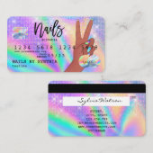 自筆証書クレジットカード爪、 ネイル技術 名刺 (正面/裏面)