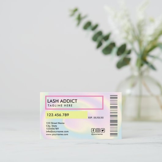 自筆証書トレンディーピルボトルラッシュパッケージラベル 名刺 (スタンド正面)