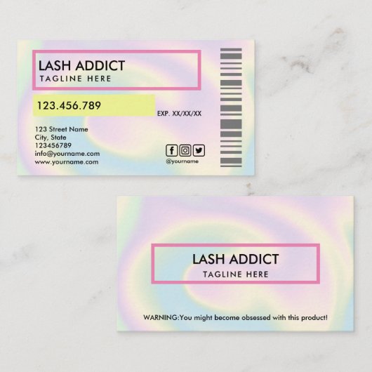 自筆証書トレンディーピルボトルラッシュパッケージラベル 名刺 (正面/裏面)