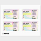 自筆証書トレンディーピルボトルラッシュパッケージラベル 長方形シール (シート)