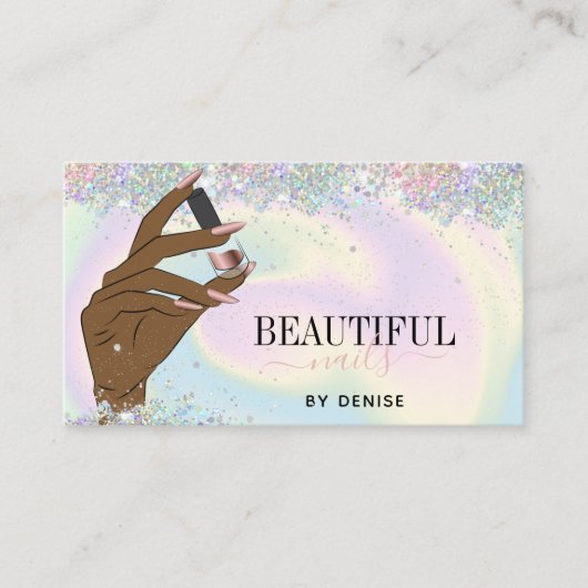 自筆証書ネイルサロン女性手爪、 ネイル技術者b 名刺 (正面)