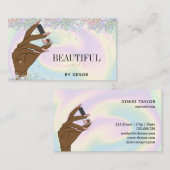 自筆証書ネイルサロン女性手爪、 ネイル技術者b 名刺 (正面/裏面)