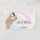 自筆証書ネイルサロン女性手爪、 ネイル技術者b 名刺 (正面)