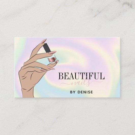 自筆証書ネイルサロン女性手爪、 ネイル技術者b 名刺 (正面)