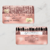 自筆証書バラ金ゴールドグリッターモダンクレジットカード 名刺 (正面/裏面)