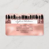 自筆証書バラ金ゴールドグリッターモダンクレジットカード 名刺 (裏面)