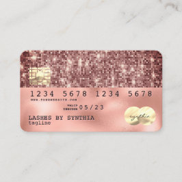 自筆証書バラ金ゴールドグリッターモダンクレジットカード 名刺