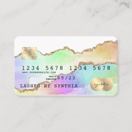 自筆証書パステル瑪瑙ユニコーンクレジットカード 名刺