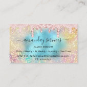 自筆証書メイクアップ遺跡群爪、 ネイルスタジオ金ゴールドピンク 名刺 (裏面)