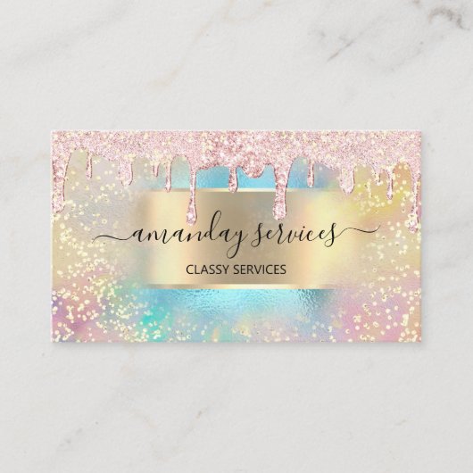 自筆証書メイクアップ遺跡群爪、 ネイルスタジオ金ゴールドピンク 名刺 (正面)