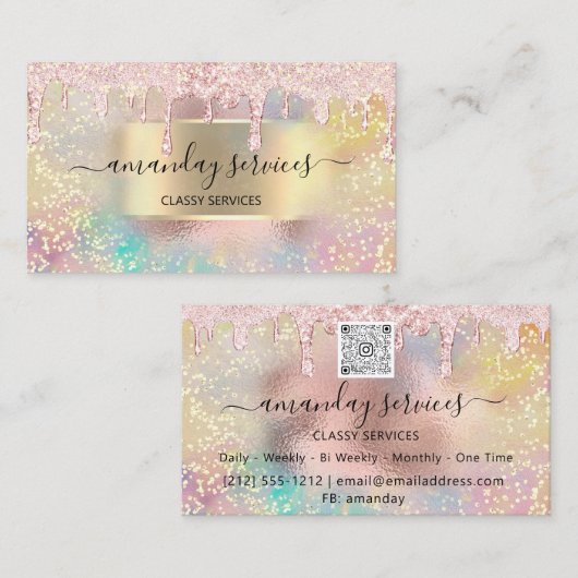 自筆証書メイクアップ遺骨爪、 ネイルスタジオバラQRCode 名刺 (正面/裏面)
