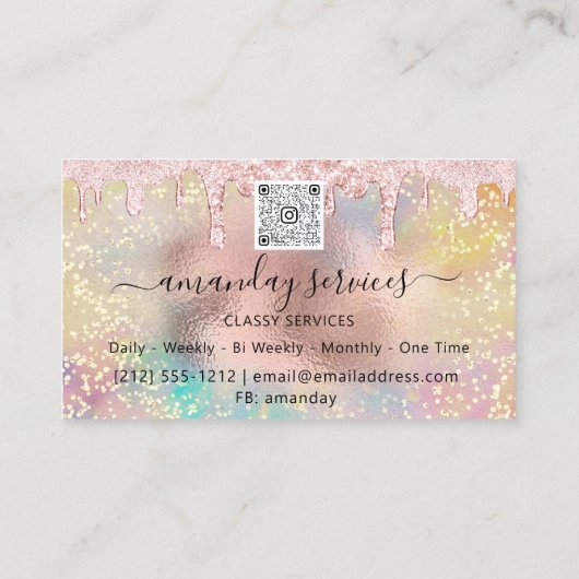 自筆証書メイクアップ遺骨爪、 ネイルスタジオバラQRCode 名刺 (裏面)