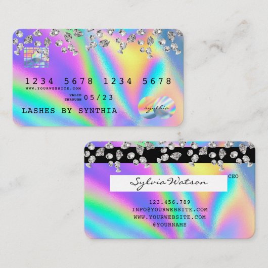 自筆証書モダンクレジットカードスタイル 名刺 (正面/裏面)