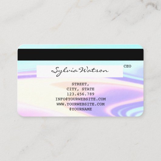 自筆証書ユニコーンクレジットカード爪、 ネイル技術 名刺 (裏面)