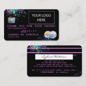 自筆証書ユニコーンドリップスありがとうクレジットカード 名刺 (正面/裏面)