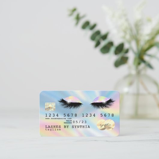 自筆証書ユニコーンドリップスクレジットカードの目の点滅 名刺 (スタンド正面)